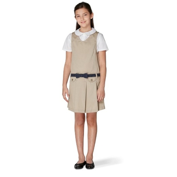 FRENCH TOAST GIRLS BOW BELTED JUMPER - KHAKI (BRAND NEW) - Picture 1 of 2